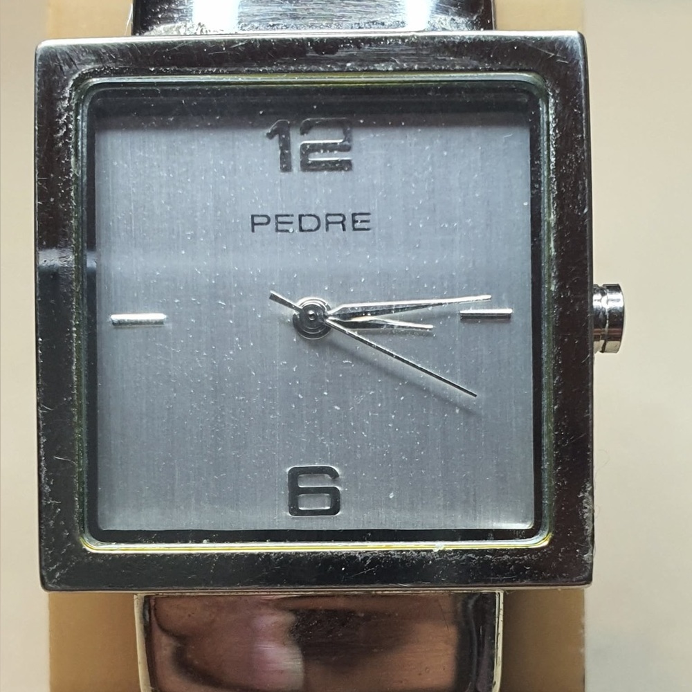 Pedre Silver/Red Women's Cuff Watch